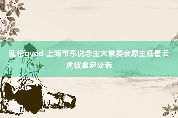 乱伦qvod 上海市东说念主大常委会原主任董云虎被拿起公诉