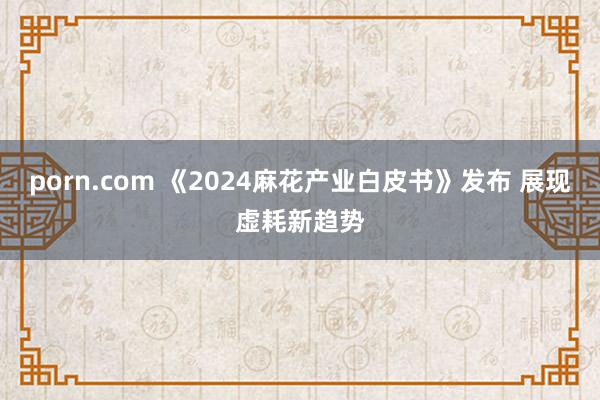porn.com 《2024麻花产业白皮书》发布 展现虚耗新趋势
