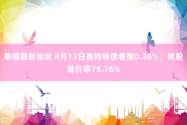 草榴最新地址 8月13日赛特转债着落0.26%，转股溢价率75.76%