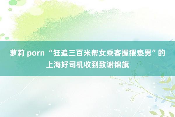 萝莉 porn “狂追三百米帮女乘客握猥亵男”的上海好司机收到致谢锦旗