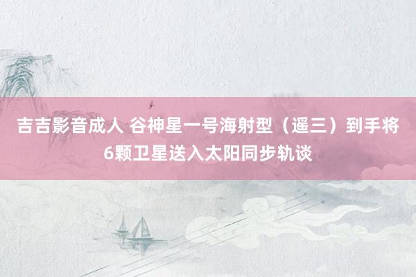 吉吉影音成人 谷神星一号海射型（遥三）到手将6颗卫星送入太阳同步轨谈