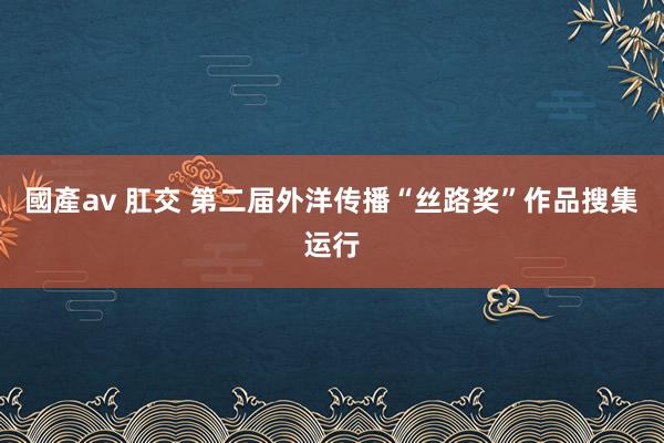 國產av 肛交 第二届外洋传播“丝路奖”作品搜集运行