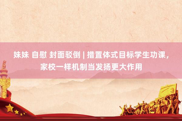 妹妹 自慰 封面驳倒 | 措置体式目标学生功课，家校一样机制当发扬更大作用