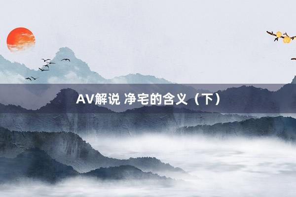 AV解说 净宅的含义（下）