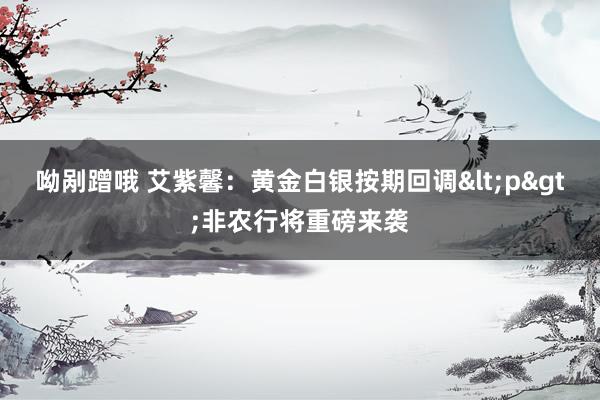 呦剐蹭哦 艾紫馨：黄金白银按期回调<p>非农行将重磅来袭