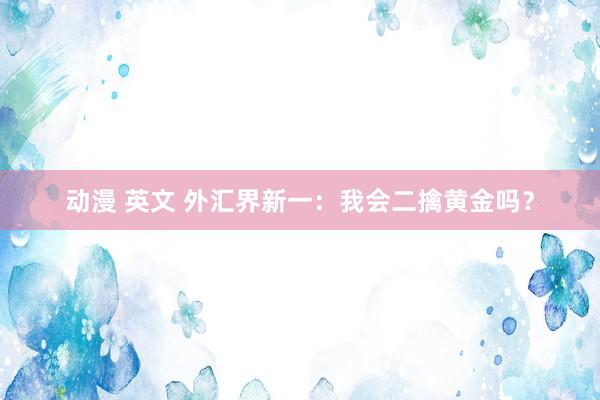 动漫 英文 外汇界新一：我会二擒黄金吗？