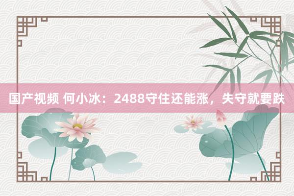 国产视频 何小冰：2488守住还能涨，失守就要跌