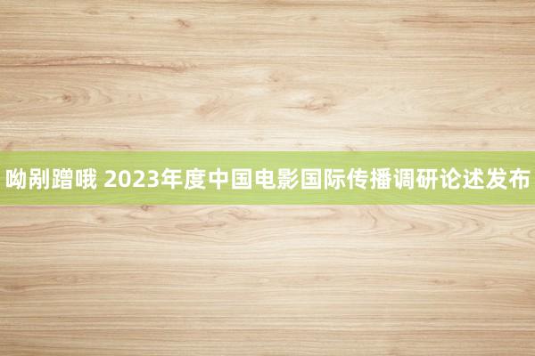 呦剐蹭哦 2023年度中国电影国际传播调研论述发布