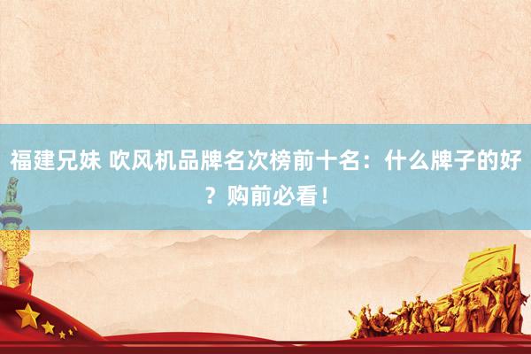 福建兄妹 吹风机品牌名次榜前十名：什么牌子的好？购前必看！