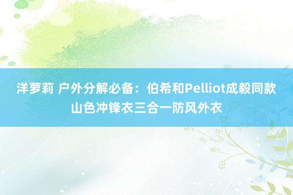 洋萝莉 户外分解必备：伯希和Pelliot成毅同款山色冲锋衣三合一防风外衣