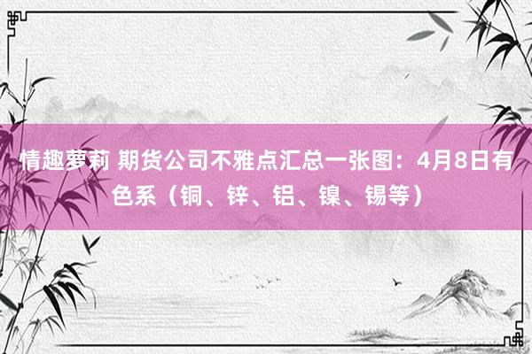 情趣萝莉 期货公司不雅点汇总一张图：4月8日有色系（铜、锌、铝、镍、锡等）