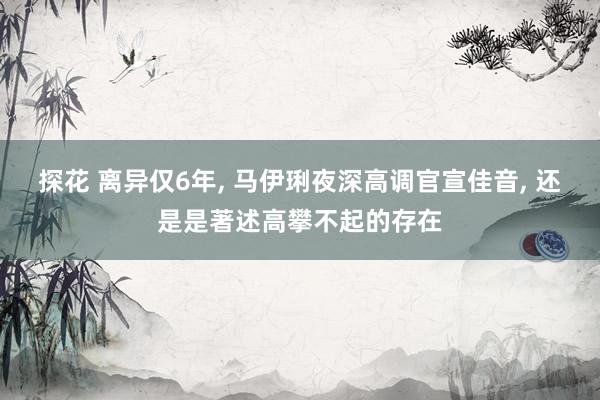 探花 离异仅6年, 马伊琍夜深高调官宣佳音, 还是是著述高攀不起的存在