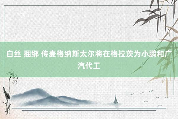 白丝 捆绑 传麦格纳斯太尔将在格拉茨为小鹏和广汽代工