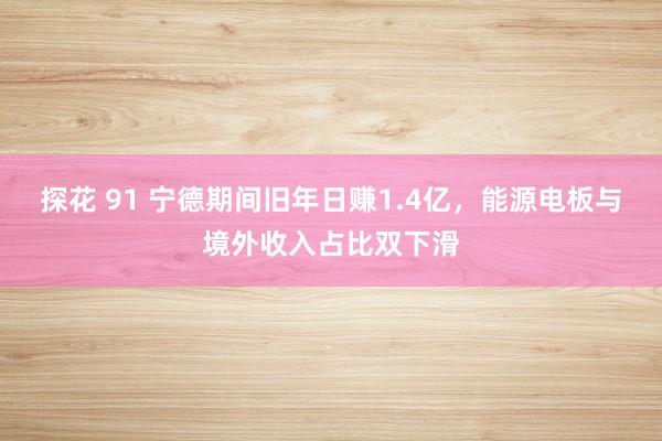 探花 91 宁德期间旧年日赚1.4亿，能源电板与境外收入占比双下滑